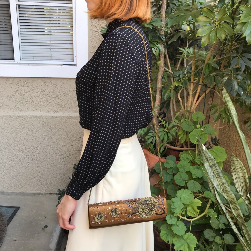New vintage bronze satin purse/clutch - Picture 4 of 16